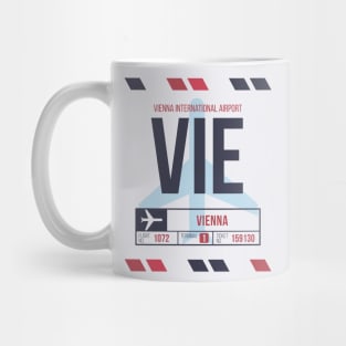 Vienna (VIE) Airport Code Baggage Tag Mug